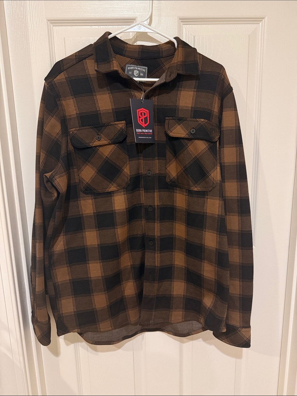 Born Primitive Brown and Black Plaid Button-Down Shirt